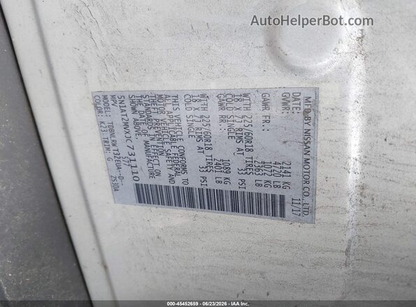 5N1AT2MVXJC731110 2018 NISSAN ROGUE Silver Vista del compartimento del motor
