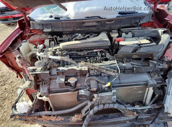 5N1AT2MVXJC837458 2018 NISSAN ROGUE Red ძრავის განყოფილების ხედი