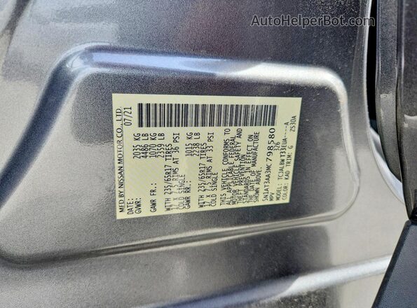 5N1AT3AA3MC798580 2021 NISSAN ROGUE Gray 