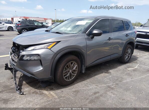 5N1AT3AA5MC829117 2021 NISSAN ROGUE Gray Առջևի ձախ երեք քառորդ տեսարան