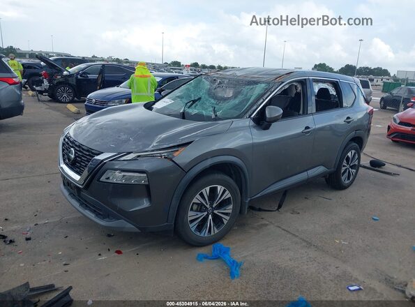 5N1AT3BA0MC701155 2021 NISSAN ROGUE Gray Առջևի ձախ երեք քառորդ տեսարան