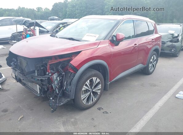 5N1AT3BA0MC747214 2021 NISSAN ROGUE Red Vista tres cuartos delantera izquierda