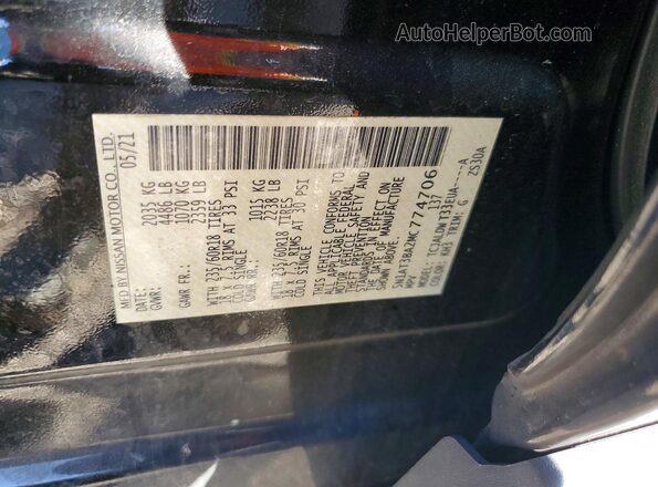 5N1AT3BA2MC774706 2021 NISSAN ROGUE Black VIN կոդի պիտակի տեսք