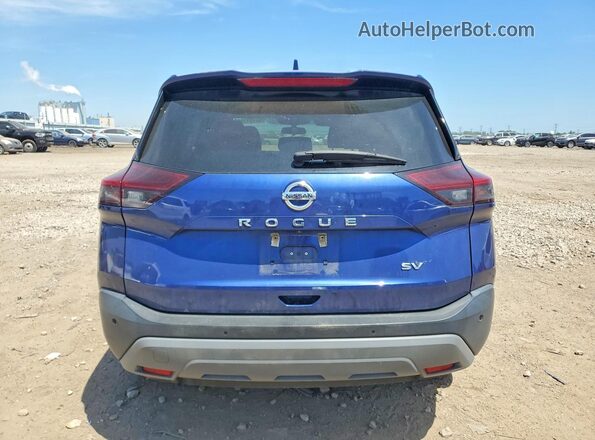 5N1AT3BA6MC718042 2021 NISSAN ROGUE Blue Rear view
