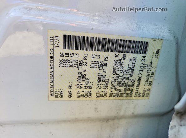 5N1AT3BA8MC710234 2021 NISSAN ROGUE White 