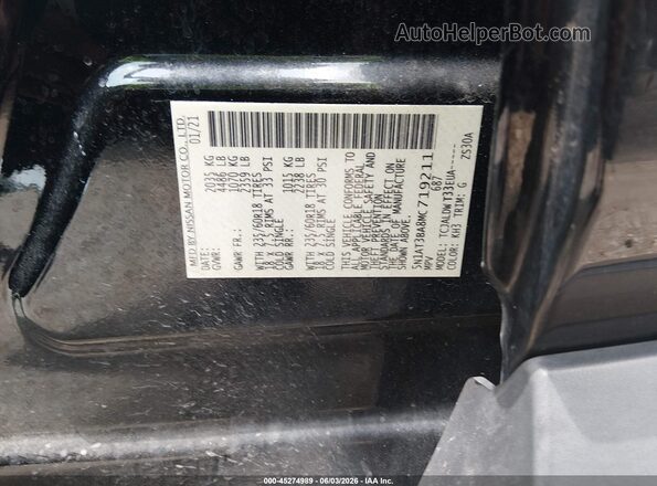 5N1AT3BA8MC719211 2021 NISSAN ROGUE Black ძრავის განყოფილების ხედი