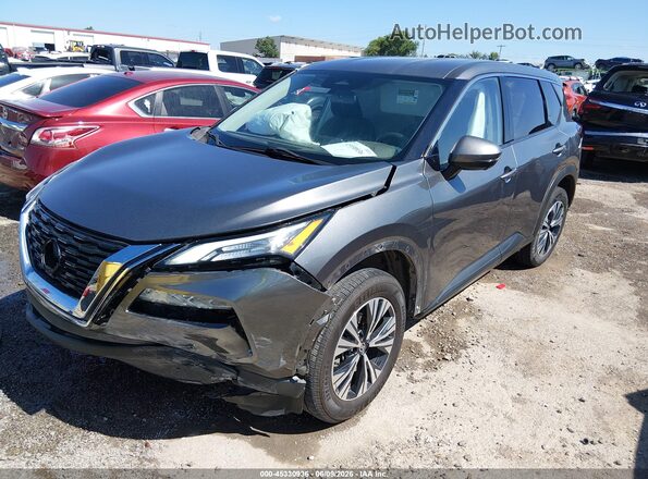 5N1AT3BA8MC734033 2021 NISSAN ROGUE Gray წინა მარცხენა ხედი სამი მეოთხედიდან