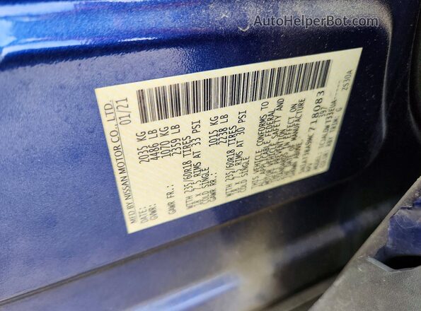 5N1AT3BA9MC718083 2021 NISSAN ROGUE Blue ძრავის განყოფილების ხედი