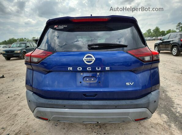 5N1AT3BA9MC718083 2021 NISSAN ROGUE Blue უკანა ხედი