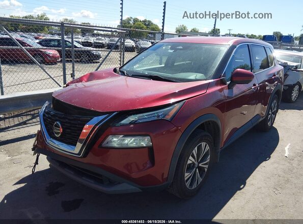 5N1AT3BAXMC820685 2021 NISSAN ROGUE Бордовый Передняя левая четверть