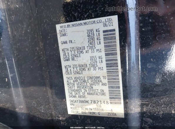 5N1AT3BB0MC782148 2021 NISSAN ROGUE Black Vista del compartimento del motor