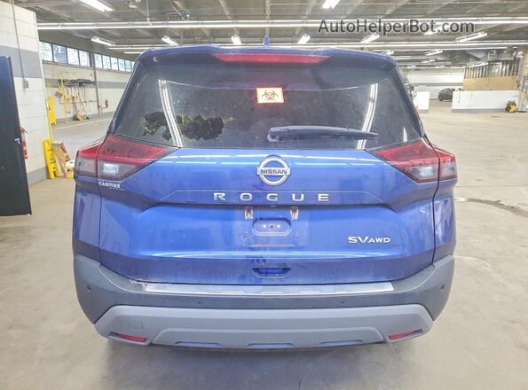 5N1AT3BB1MC712853 2021 NISSAN ROGUE Blue უკანა ხედი