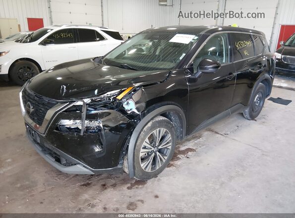 5N1AT3BB1MC746484 2021 NISSAN ROGUE Черный Передняя левая четверть