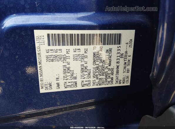 5N1AT3BB4MC831335 2021 NISSAN ROGUE Blue Widok komory silnika