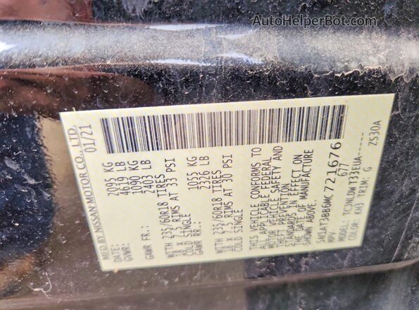 5N1AT3BB6MC721676 2021 NISSAN ROGUE Black 