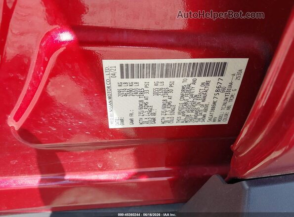 5N1AT3BB6MC758677 2021 NISSAN ROGUE Red 