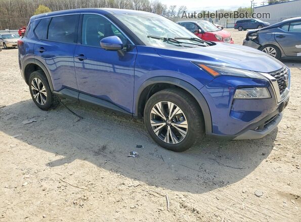 5N1AT3BB8MC732548 2021 NISSAN ROGUE Blue Передня права чверть