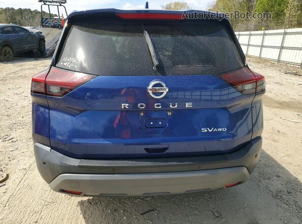 5N1AT3BB8MC732548 2021 NISSAN ROGUE Blue Вид ззаду