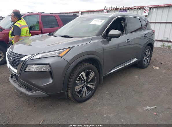 5N1AT3CB1MC701060 2021 NISSAN ROGUE Gray Առջևի ձախ երեք քառորդ տեսարան