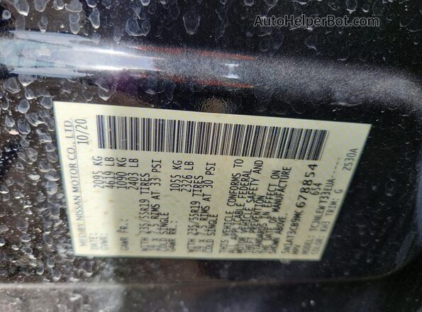 5N1AT3CB9MC678854 2021 NISSAN ROGUE Black VIN sticker view