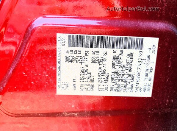 5N1AT3CB9MC753259 2021 NISSAN ROGUE Red 
