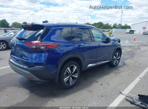 5N1AT3CBXMC697722 2021 NISSAN ROGUE Blue Задня права чверть