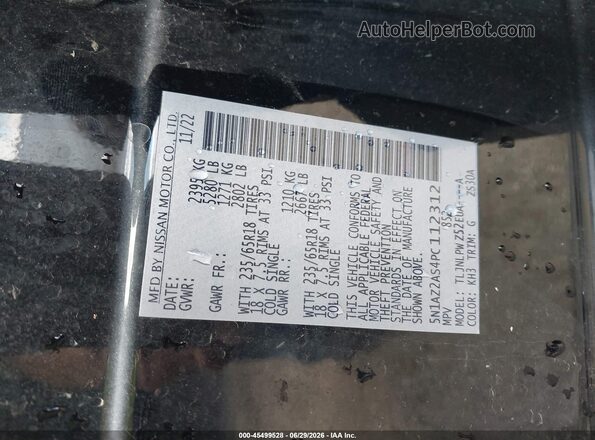 5N1AZ2AS4PC112312 2023 NISSAN MURANO Black ძრავის განყოფილების ხედი