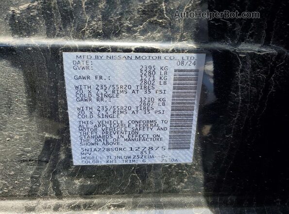 5N1AZ2BS0RC127875 2024 NISSAN MURANO Черный Вид наклейки с VIN-кодом