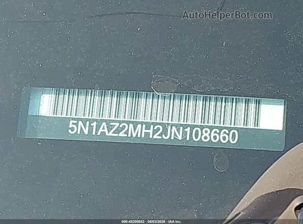 5N1AZ2MH2JN108660 2018 NISSAN MURANO Blue 