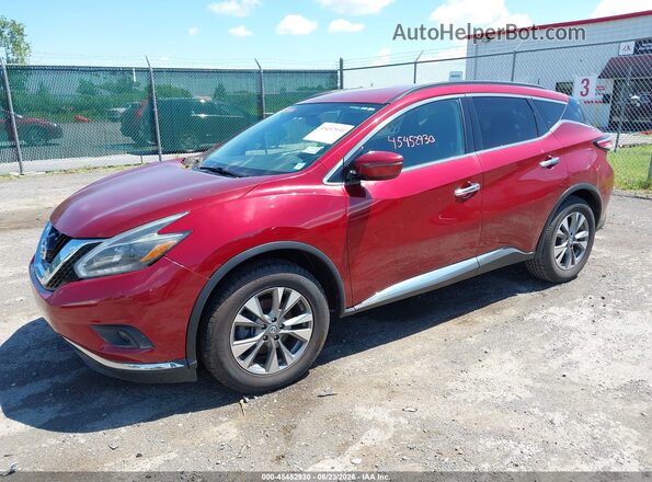 5N1AZ2MH2JN127516 2018 NISSAN MURANO Красный Передняя левая четверть