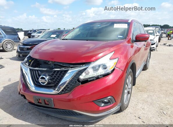 5N1AZ2MH4HN162245 2017 NISSAN MURANO Red წინა მარცხენა ხედი სამი მეოთხედიდან