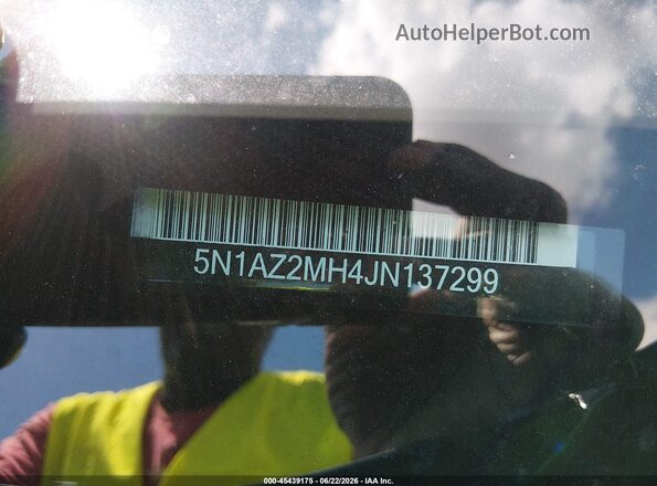 5N1AZ2MH4JN137299 2018 NISSAN MURANO Blue Շարժիչի բաժամունքի տեսք
