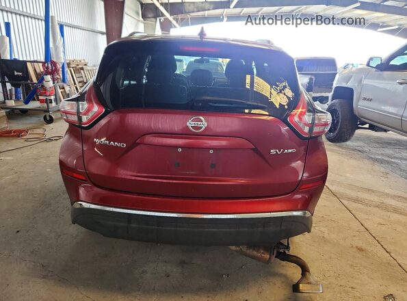 5N1AZ2MH8HN158845 2017 NISSAN MURANO Бордовый Вид сзади