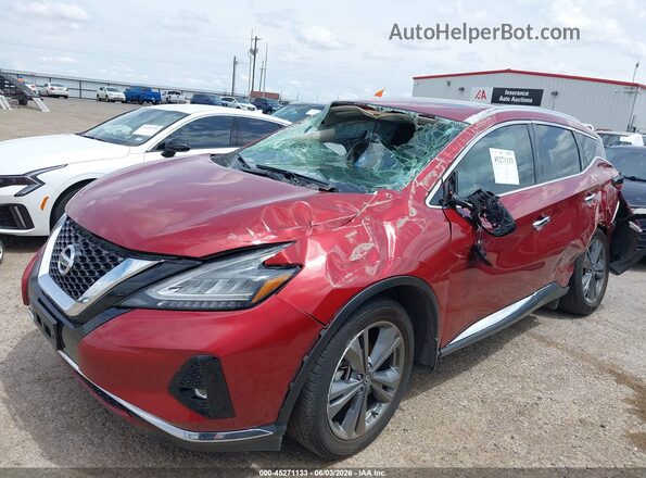 5N1AZ2MJ1KN158339 2019 NISSAN MURANO Maroon Front left