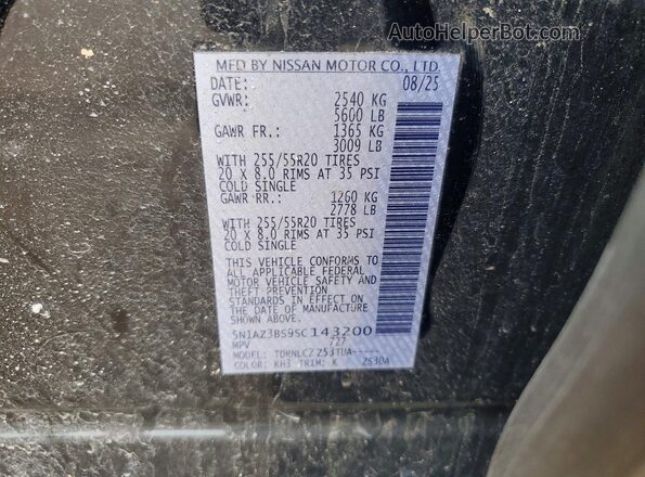 5N1AZ3BS9SC143200 2025 NISSAN MURANO Black 