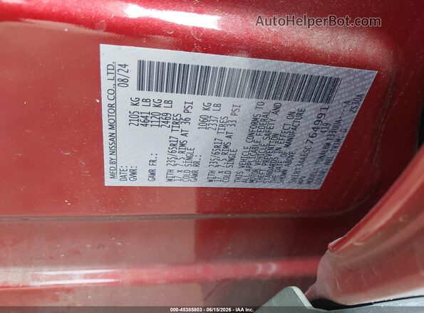 5N1BT3AA6SC764991 2025 NISSAN ROGUE Красный Вид подкапотного пространства