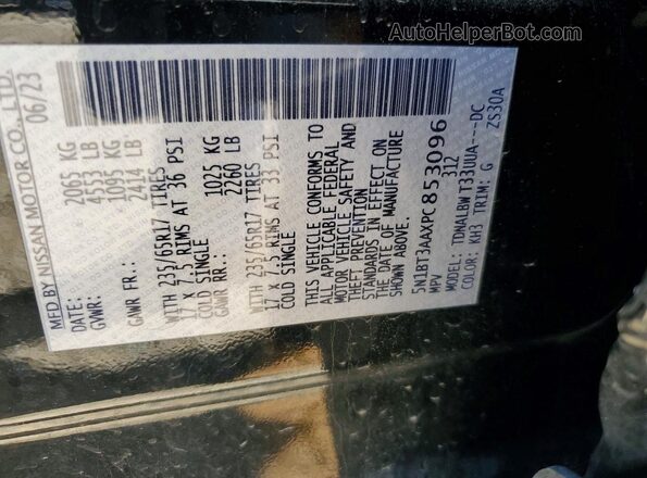 5N1BT3AAXPC853096 2023 NISSAN ROGUE Black 