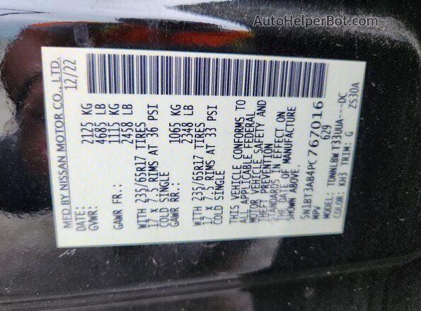 5N1BT3AB4PC767016 2023 NISSAN ROGUE Черный 