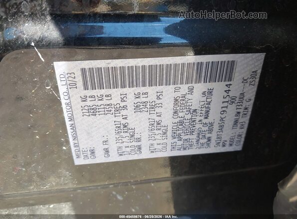 5N1BT3AB5PC911544 2023 NISSAN ROGUE Черный Вид подкапотного пространства