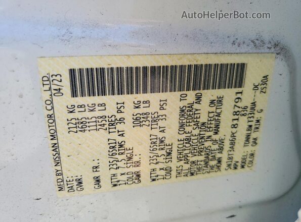 5N1BT3AB6PC818791 2023 NISSAN ROGUE White 