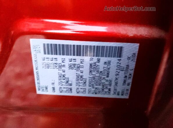 5N1BT3AB7PC921024 2023 NISSAN ROGUE Burn Vista de la etiqueta del VIN