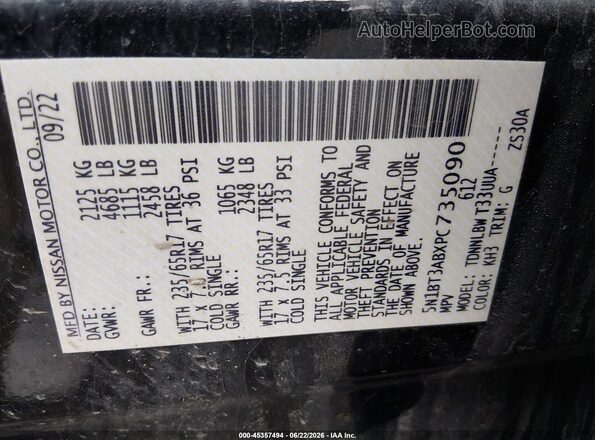 5N1BT3ABXPC735090 2023 NISSAN ROGUE Black Vista del compartimento del motor