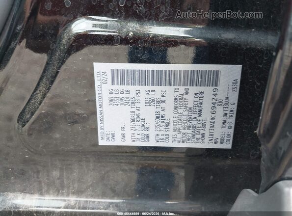 5N1BT3BA0RC694249 2024 NISSAN ROGUE Black Շարժիչի բաժամունքի տեսք