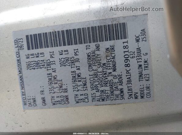 5N1BT3BA1PC890181 2023 NISSAN ROGUE Silver Вид підкапотного простору