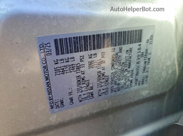 5N1BT3BA1SC839384 2025 NISSAN ROGUE Gray VIN կոդի պիտակի տեսք