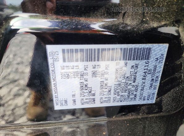5N1BT3BA2SC864116 2025 NISSAN ROGUE Black Вид наклейки з VIN-кодом