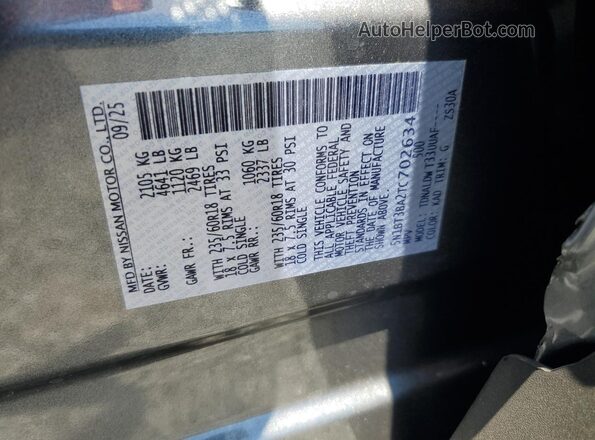 5N1BT3BA2TC702634 2026 NISSAN ROGUE Gray Vista interior de 360 grados