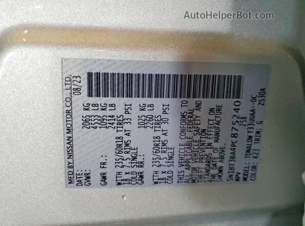 5N1BT3BA4PC875240 2023 NISSAN ROGUE Silver 