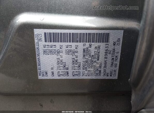 5N1BT3BA6PC898633 2023 NISSAN ROGUE Gray Engine compartment view