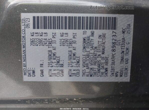 5N1BT3BA9PC898237 2023 NISSAN ROGUE Серый Вид подкапотного пространства
